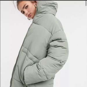Sage green puffer coat